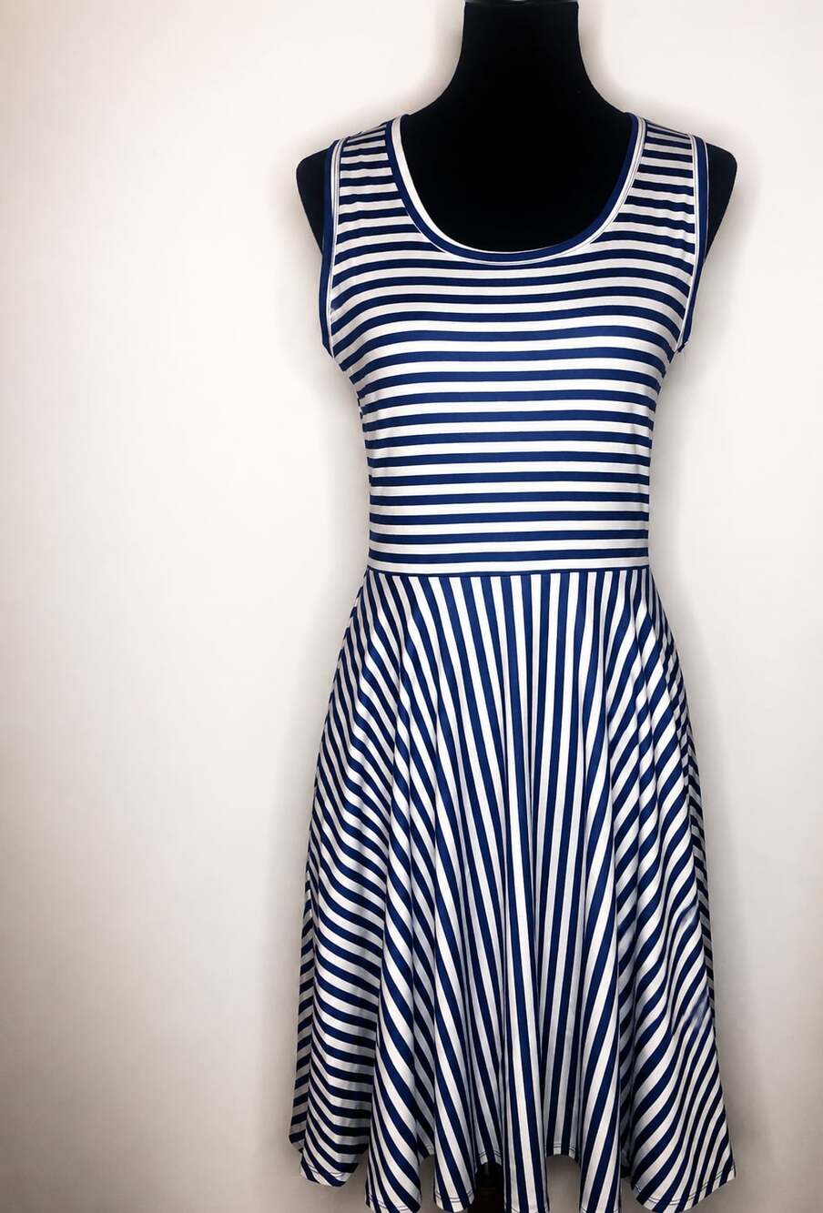 LuLaRoe Nicki Sleeveless Striped Fit and Flare Dress